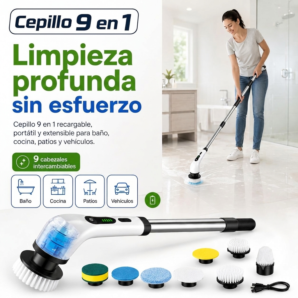 PROMO Cepillo eléctrico extensible 9 en 1