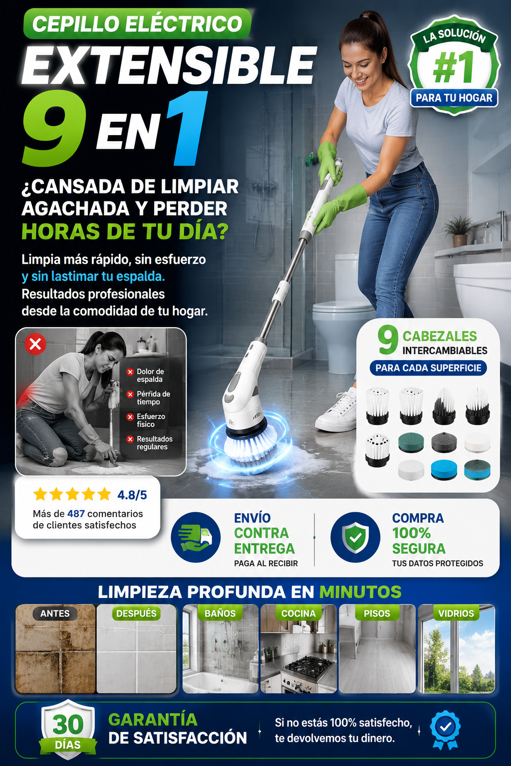 PROMO Cepillo de Limpieza Multiusos 9 en 1
